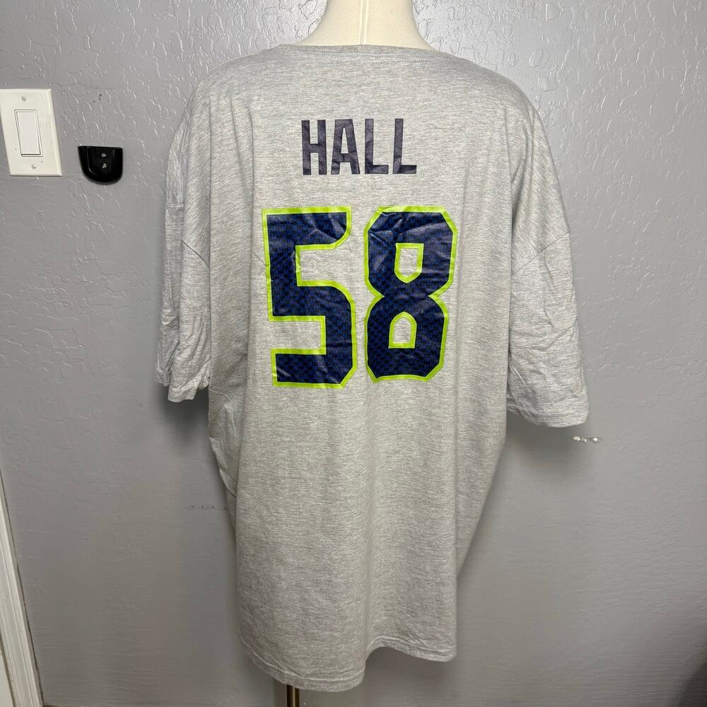 NWT Fanatics NFL Seattle Seahawks Derick Hall 58 Gray Player Tee Shirt 3XL - Picture 2 of 3